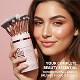 Lamora Kabuki Makeup Brush Set 10 Pc Synthetic Premium Brushes view 2