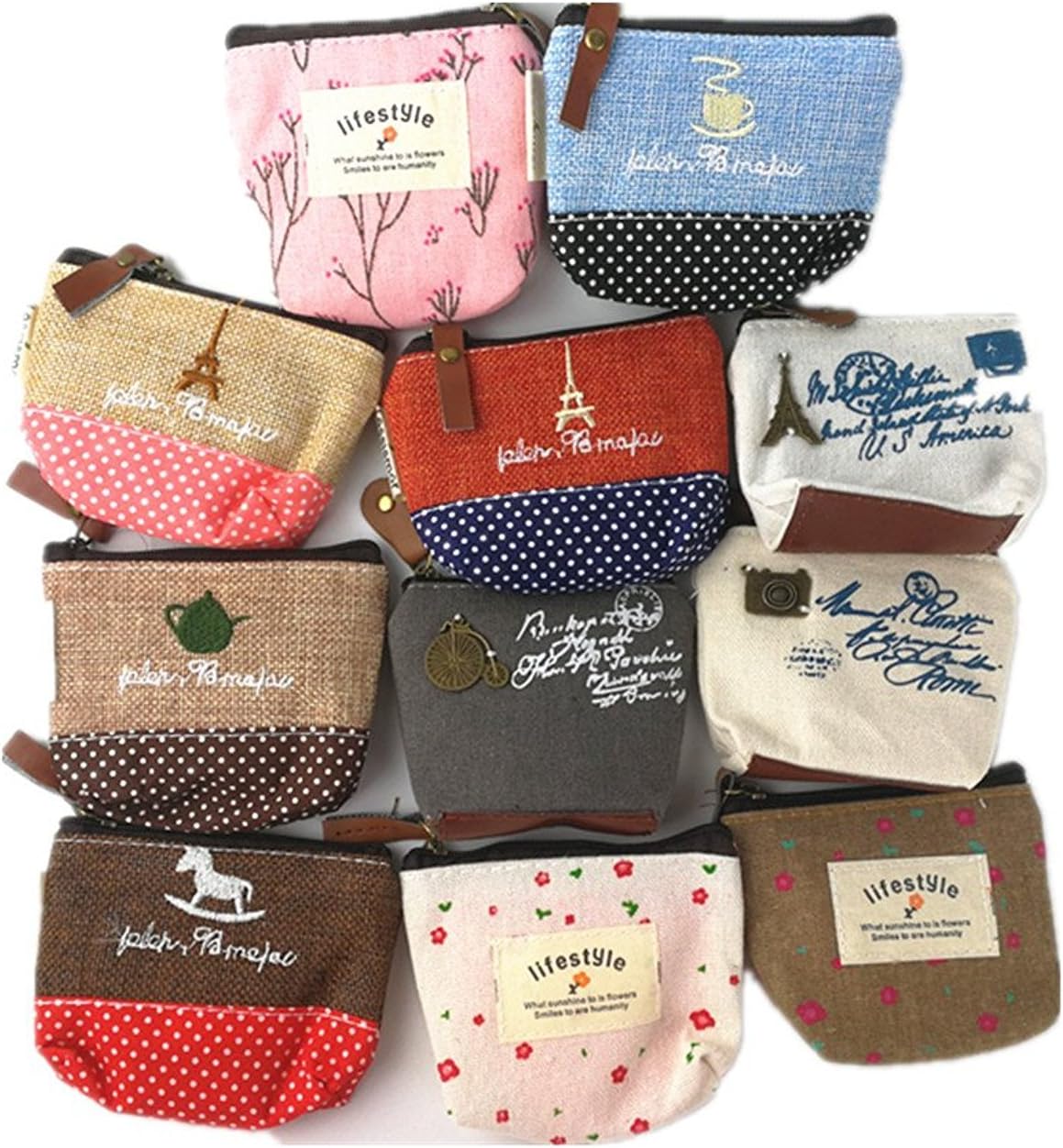 Retro Money Bag Small Cute Coin Purse（A set of 11 packages）