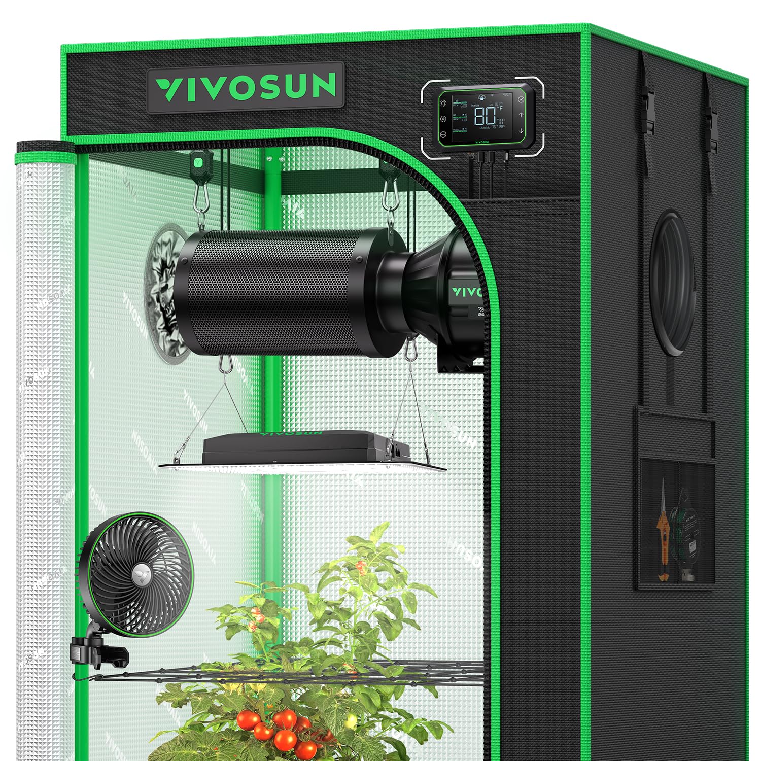 Photo 1 of VIVOSUN GIY Plus Smart Grow Tent Kit, 2x2ft 1-Plant System, WiFi-Integrated Automatic Grow System with 2000D Mylar Grow Tent, Full-Spectrum Programmable Grow Light, Enhanced Ventilation & Circulation