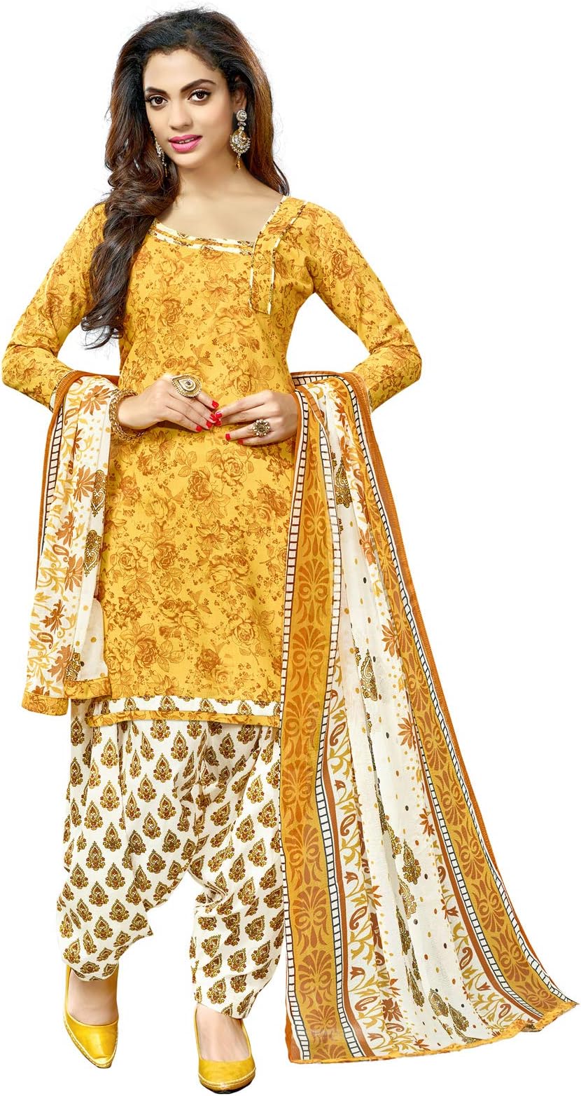 KANCHNAR Women Cotton Dress Material