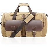 Men's Weekender Duffle Bag - Vintage Overnight & Gym Bag with Multi-Compartments, Carry-On Approved for Travel