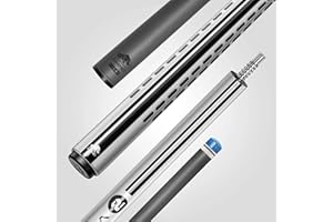 RHINO Nebula 2 Pool Cue - 100% Carbon Fiber Shaft & Composite Butt. Time Crystal Tip, Pro Taper Design, 12.4 mm,12.8 mm. 3/8-8 Joint, 3D Friction Grip. Low Deflection Pool Cue