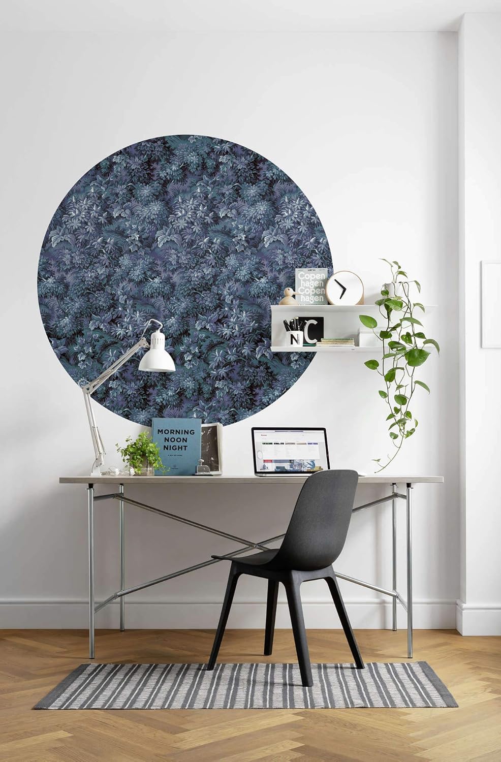 Komar D1-038 Dot, selbstblebende Vlies Fototapete Self-Adhesive and Round Photo Wallpaper, Blue, White, Größe: 125 x 125 cm - Image 3