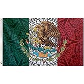 Mexican Flag 3x5FT Cool Mexico Eagle of Arms Flag Green White Red Banner Wall Decor Country Flag Mexico for Home Bedroom Dorm Outdoor
