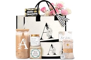 Lepiche Birthday Gifts for Women, Monogrammed Initial Gift for Teacher Wife Mom, Tote Bag