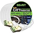 GEARit Cat7 Outdoor Ethernet Cable (150ft) SFTP Shielded Foil Twisted Pair, Pure Copper, LLDPE, Waterproof, Direct Burial, In-Ground, UV Resistant, POE, Network, LAN, Internet, Cat 7-150 Feet