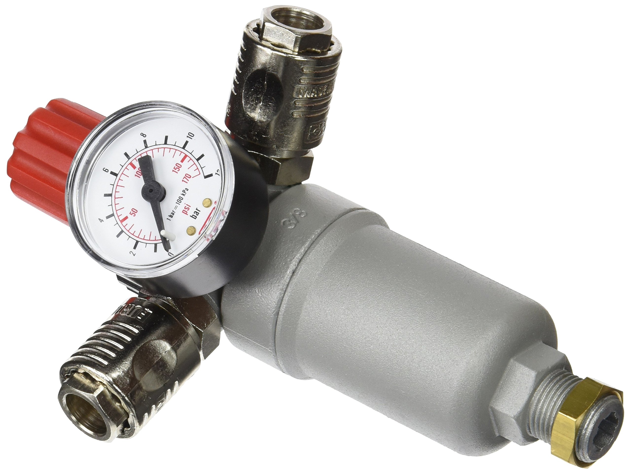 Cevik CA-950/1 – Accessories with Pneumatic Tyres, Pressure Pump with Pressure Gauge, Filter Regulator, Double Fast, 3/8 Inch