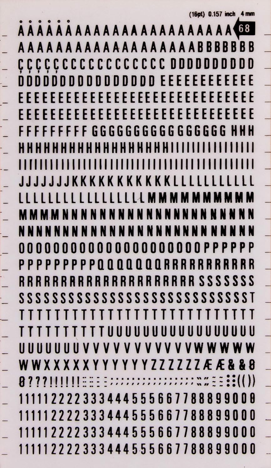Buchstaben & Zahlen schwarz überträgt 4 mm – 1 Bogen: Amazon.de ...