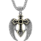 HAQUIL Stainelss Steel Cross Necklace, Box Chain, Cross Jewelry Gift for Men and Women