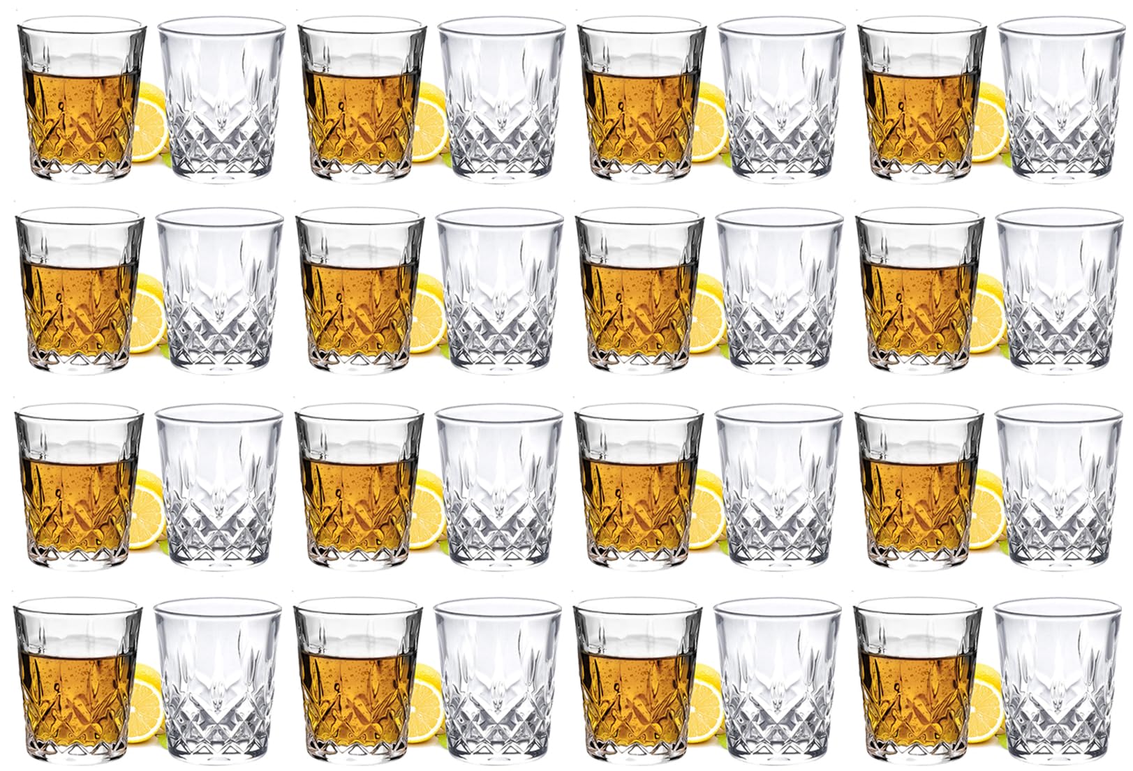 JAIEF 60ml Shot Glasses, Lead-Free Glass, Clear Heavy Base Shot Glass (Set of 32)