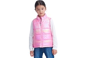 IKALI Kids Puffer Vest Boys Girls Toddlers Hooded Sleeveless Gilet W/Pocket