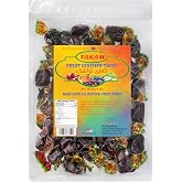 Takam Lavashak Fruit Leather Sour Candy Fruit Snack 16oz Sweet Sour Persian Style Natural Fruit Leather Taffy Bite Size Individually Wrapped in Resealable Bag - 1 Pounds