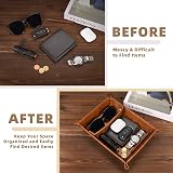 Funistree PU-Leather Valet Tray Gift for Him, Organizer for Men view 3