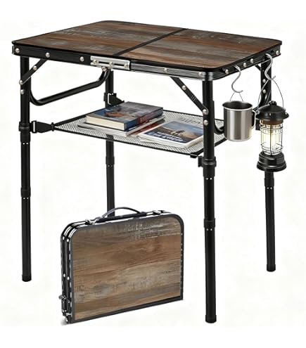 Amazon.com: YihuiKo Folding Camping Table with Adjustable Height