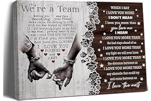Balgardekor We're A Team Couple Painting Canvas Wall Art Gift for Husband Wife Birthday Anniversary Couple Lover Home Decor Picture for Bedroom Living Room (1, Team, 12 x 16 Inches)