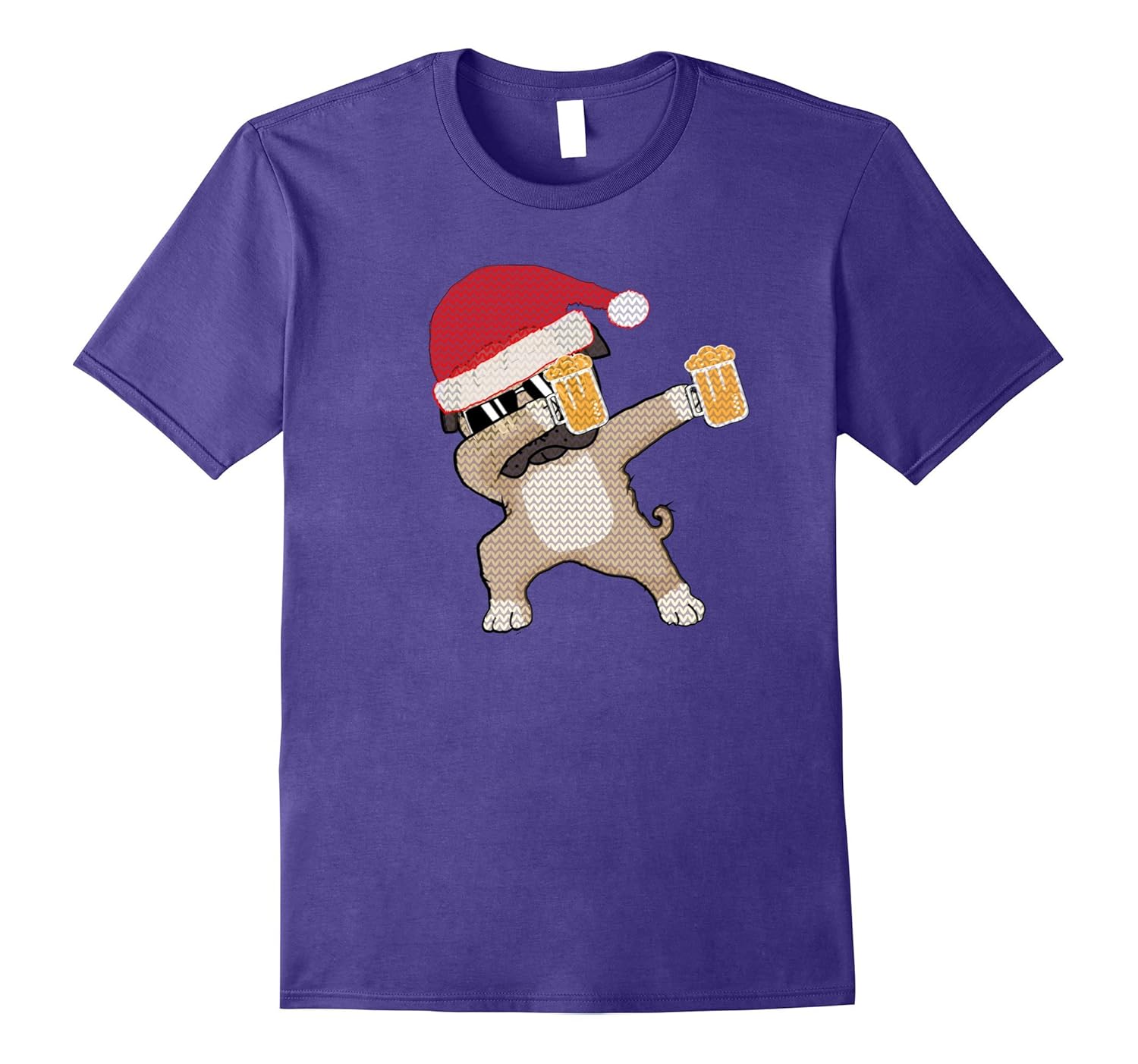 Dabbing Pug Beer Christmas Shirt Ugly Sweater Tee-ANZ