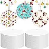 Ovveroche 40 PCS Sublimation Ornament Blanks, 3 Inch Aluminium Christmas Sublimation Blanks Bulk Double Side Christmas Haning Ornaments with Gold String for DIY Crafts Tree Decoration