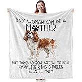 Foyoulame Cavalier King Charles Spaniel Gifts Dog Mom Blanket, Gifts for Cavalier King Charles Spaniel Lovers Blanket Throw, CavalierDog Blankets Decor, CavalierDog Blankets Decor Throw 50x60 Inches