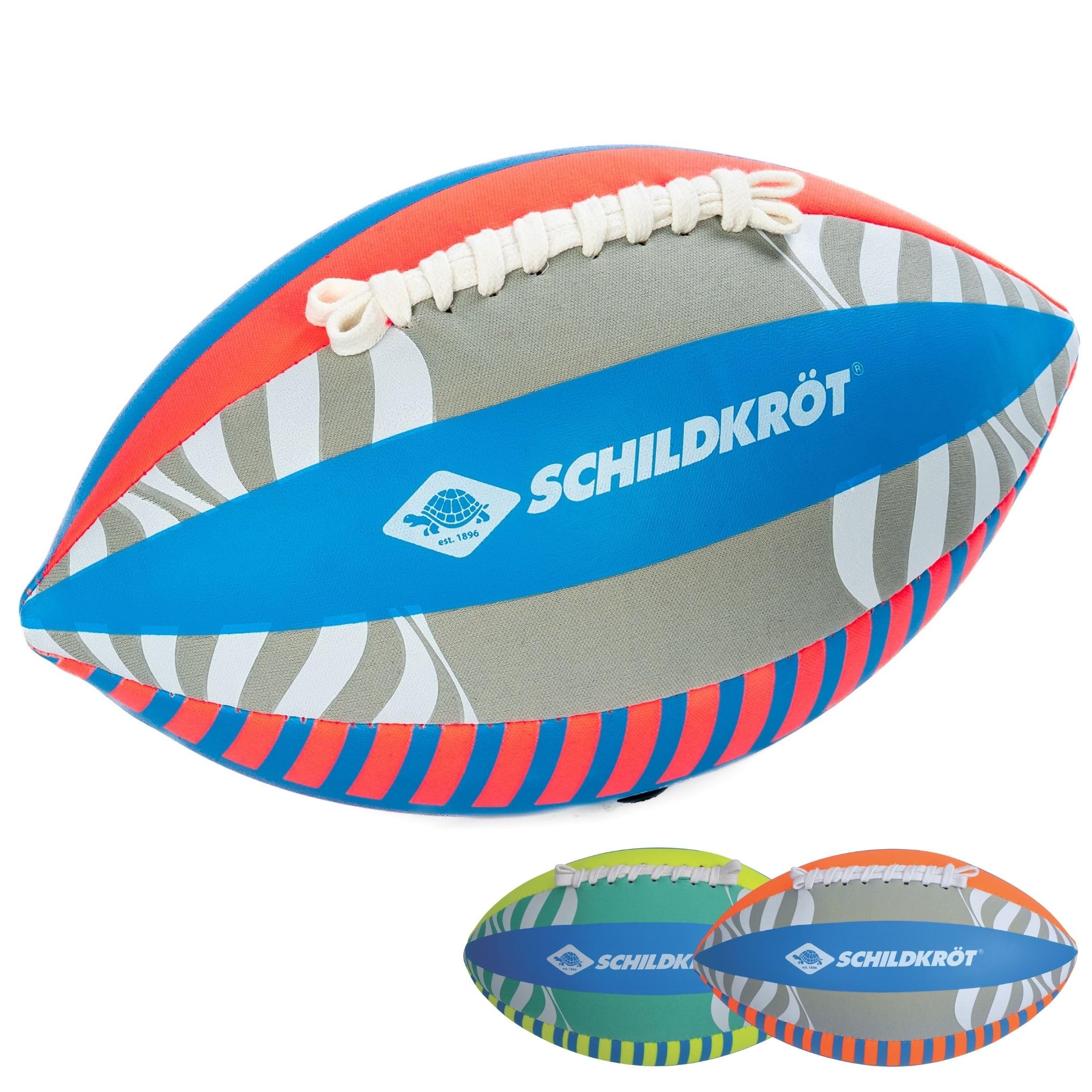 Schildkröt Neoprene American Football, Size 6, 26.5 x 15 cm, Assorted Colours, Non-Slip Textile Surface, Salt Water Resistant, Ideal for Beach and Garden, 970345