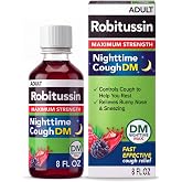 Robitussin Maximum Strength Nighttime Cough DM, Cough Medicine for Adults, Berry Flavor - 8 Fl Oz