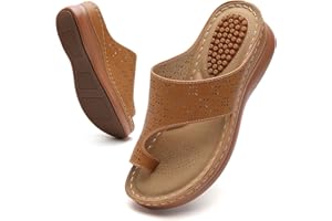 Tilocow Sandals Women Wedge Shoes - Orthopedic Comfortable Arch Support Platform Sandals for Women Wedge Summer Dressy Flip Flop Casual Bunion Breathable Shoes