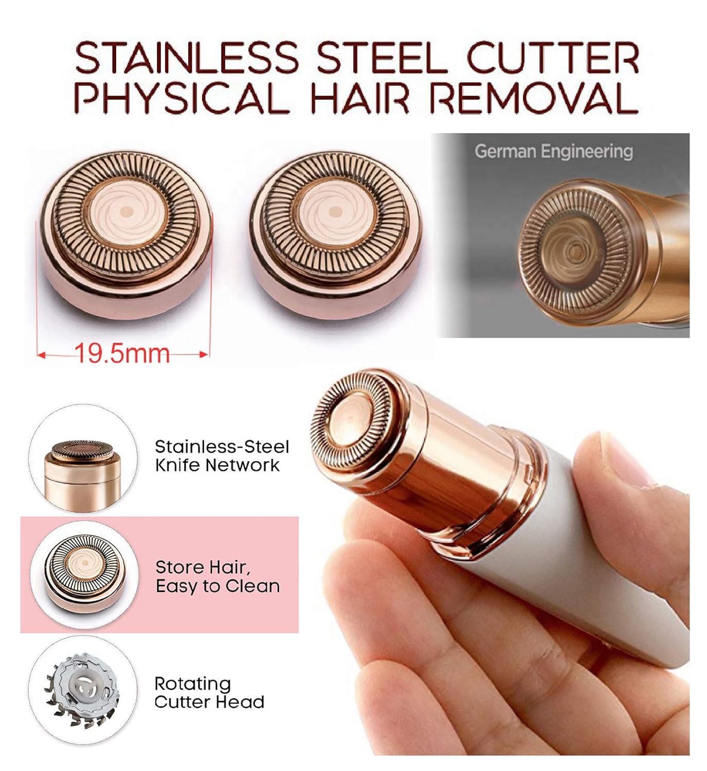 Sensitive Upper Lip Chin Cheeks Face Hair Electric Epilator Trimmer