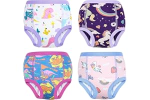 MooMoo Baby Cotton Potty Training Underwear 4 Packs Absorbent Training Pants for Boys and Girls 3T