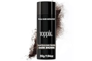 Toppik Hair Building Fibers, Dark Brown, 55g Fill In Fine or Thinning Hair, Instantly Thicker, Fuller Looking, 9 Shades for Men & Women, Keratin Protein Formula
