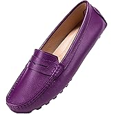 BEAUSEEN Women's Genuine Leather Penny Loafers Classic Driving Moccasins Casual Slip On Comfort Women Loafer Shoes