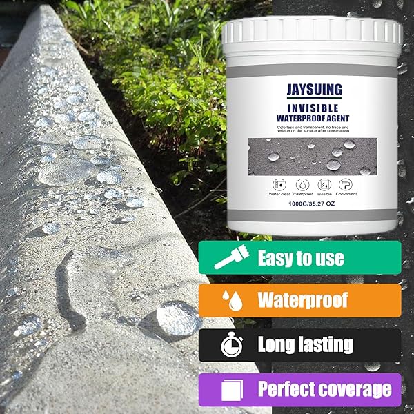 (35OZ) JAYSUING INVISIBLE WATERPROOF AGENT， REPAIRING CRACKS AND LEAKS, ADHESIVE FOR WATER LEAKAGE AND WATERPROOFING, SUPER STRONG WATERPROOF SEALING COATING