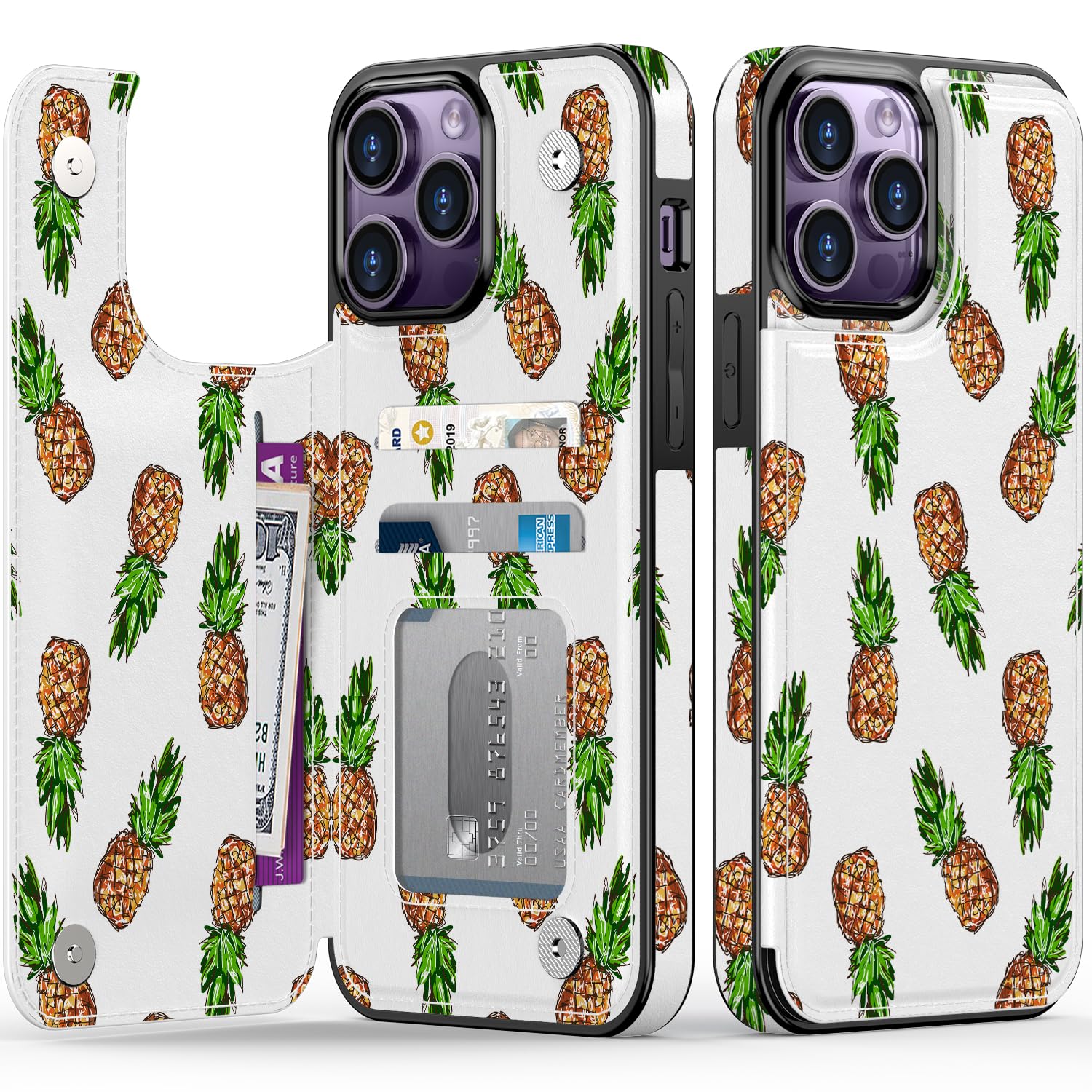 LETO for iPhone 15 Pro Wallet Case - Flip Folio