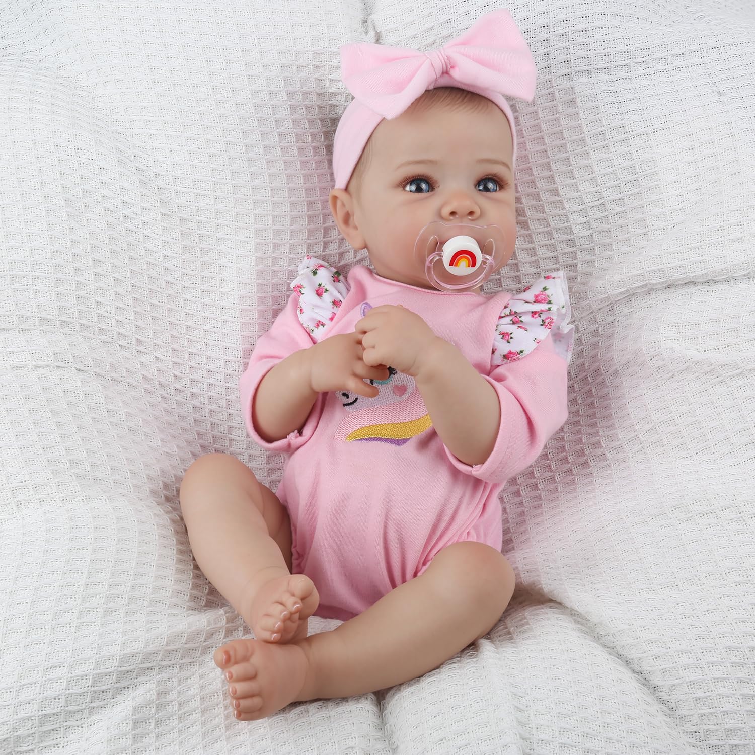 KSBD Reborn Baby Dolls - 20-inch Realistic Baby Doll Girl, Lifelike Newborn Baby Doll with Full Vinyl Body, Handmade with Accessories, Real Life Baby Doll for 3+ Years Old Kids Gifts