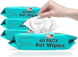 Pet Touch All Purpose Pet Wipes 60 Pack Alcohol Free Deodorizing Wet Wipes
