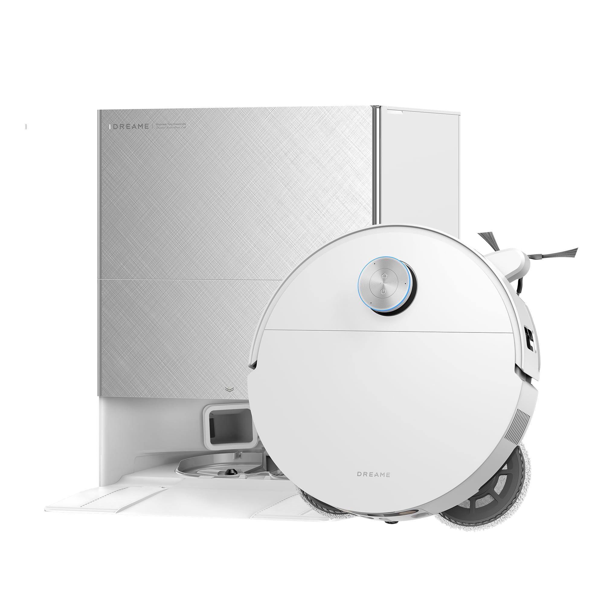 dreame X50s Ultra Aspirateur Laveur, 35 000 Pa, Ultra-Fin 7,95 cm, évit. Obstacles 8.8 cm, vidage+rempl. Auto., nettoy. serpillère Auto., démêlage 100%, évit. +280 Types Objets, Blanc