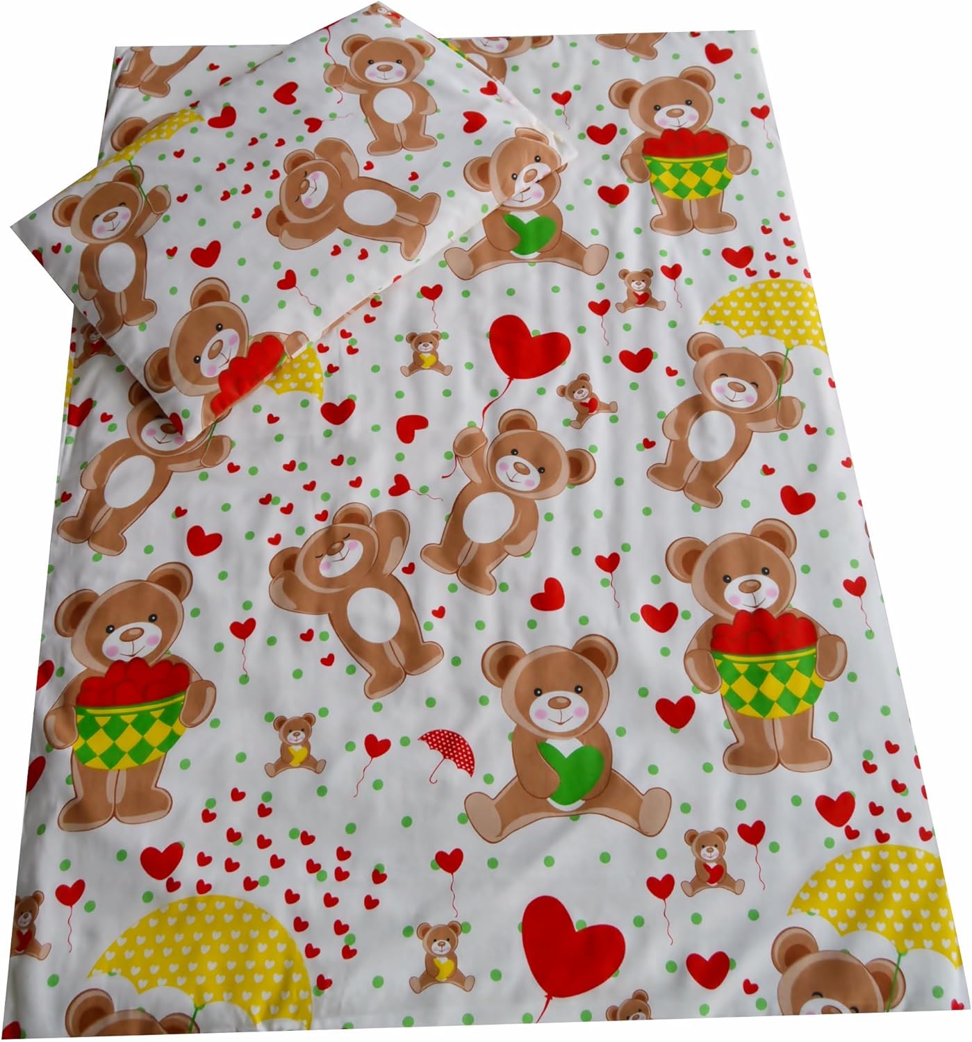 Cot Bed Duvet Cover + Pillowcase 2 Pieces Bedding Set 90 x 120 cm, Many