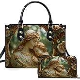 Custom Catholic Virgin Mary Leather Bag, Our Lady of Lourdes Handbags For Women, Christian Religious Satchel Bag Gift