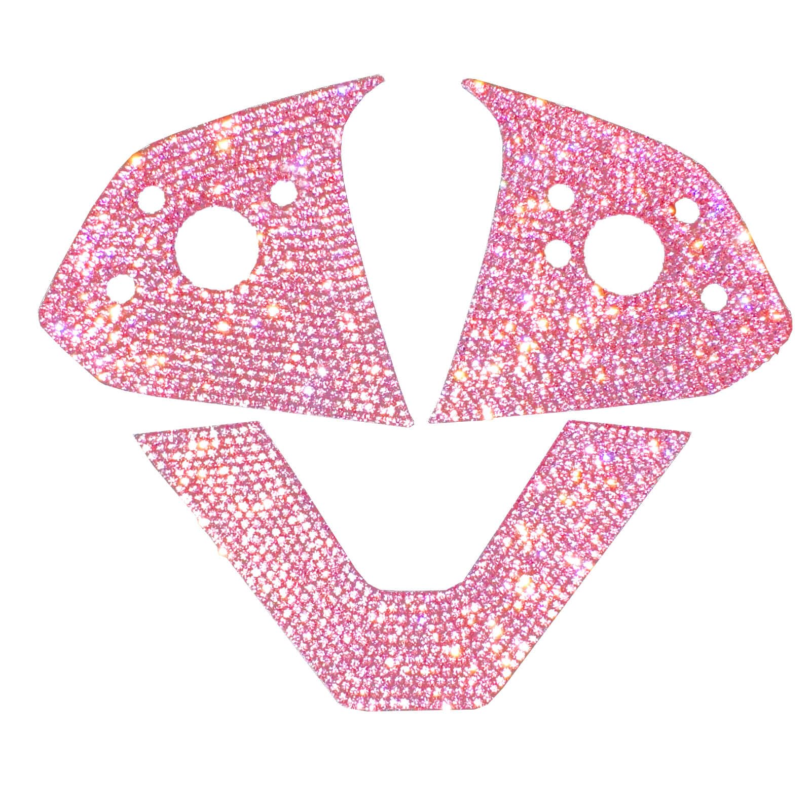 Photo 1 of Yeapop 3 Pcs of Bling Rhinestone Control Panel Car Decals for Tesla Model 3 Highland, Sparkly Car Accessories for 3 2024-now. (Pink)