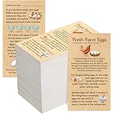 Kisston 200 Pcs Fresh Farm Eggs Handling Instruction Cards 2 x 3.5'' Christmas Egg Carton Stamp Bulk Label Cards Design for Carton Basket Farm Business Holiday Accessories (Simple Style)