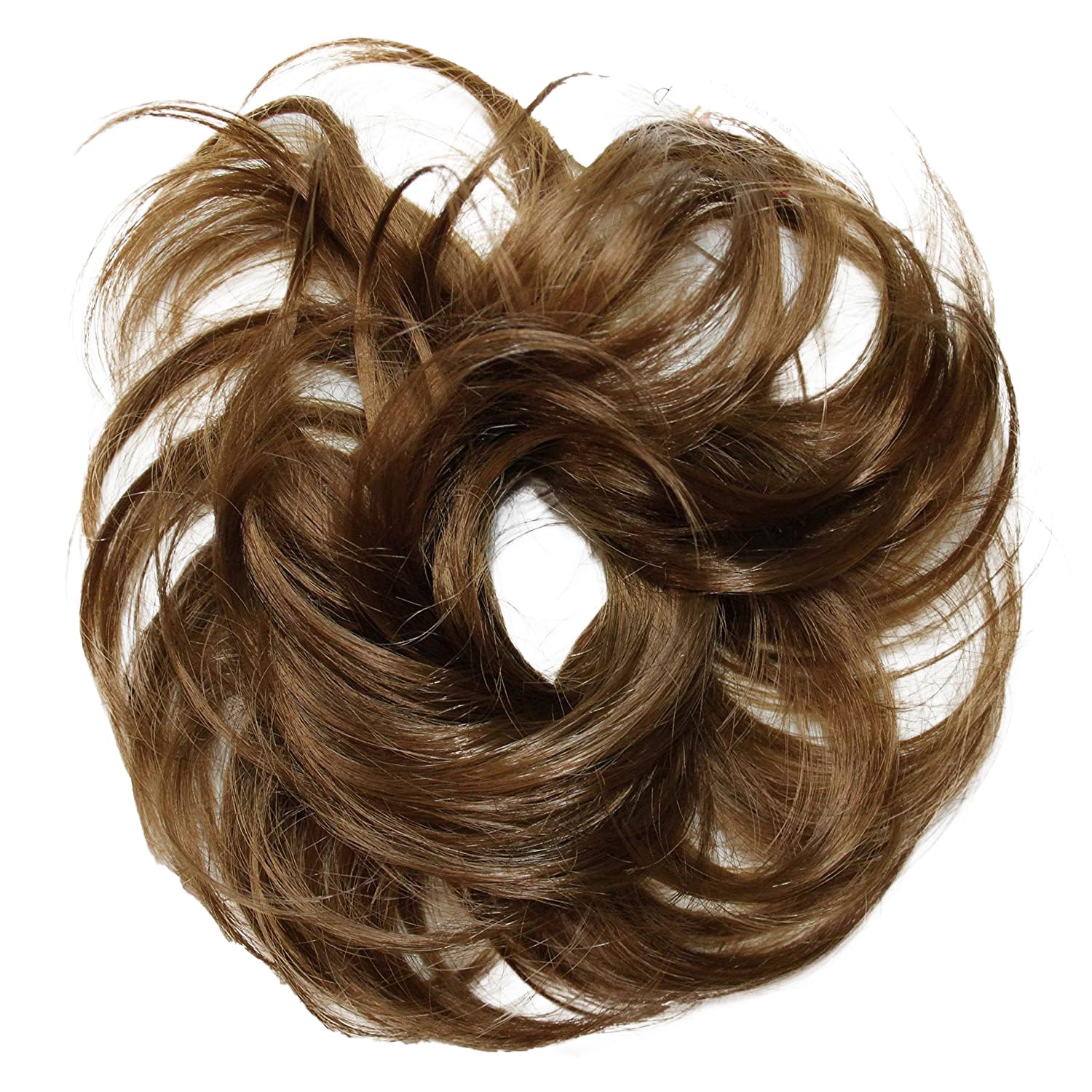CAISHA Scrunchy Updo Hairpiece Ponytail Extensions Wavy Messy Bun Brunette G3C