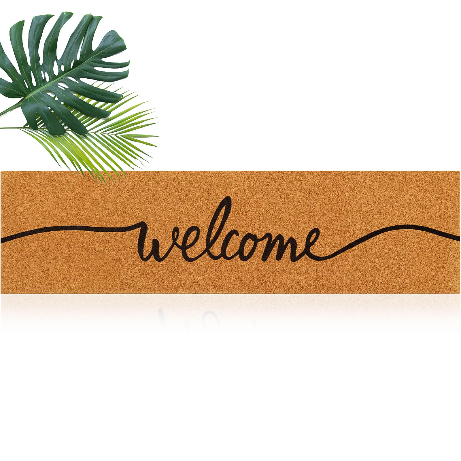 Photo 1 of Honeydak Extra Large Mat Outdoor 60'' x 16'' Non Slip Long Doormat for Front Door Oversized Entrance Decorative Rug for Outdoor Inside Welcome Summer Outside Home Entry Supply(Welcome)