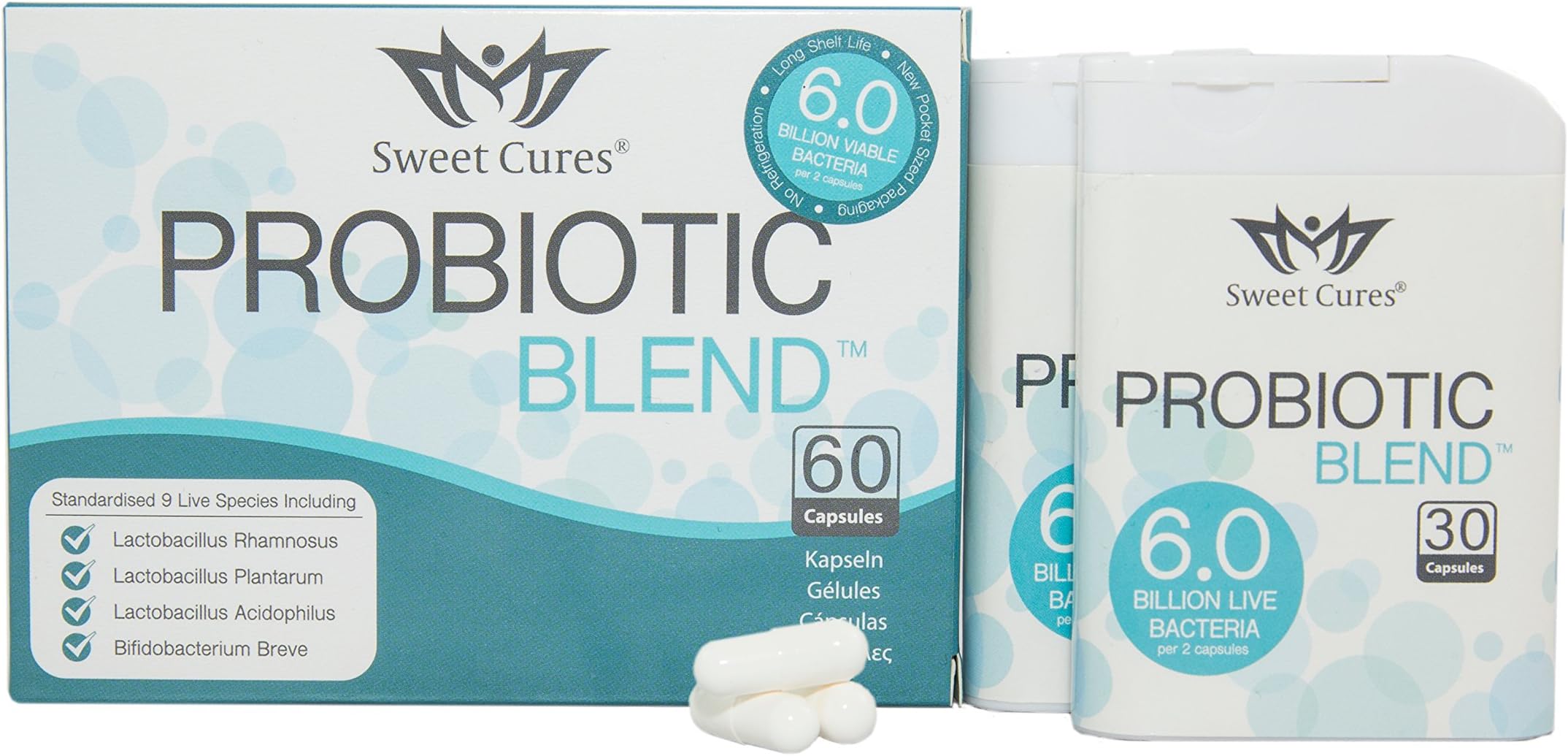 Sweet Cures ProBiotic Blend Capsules - Pack of 60 Capsules PBS