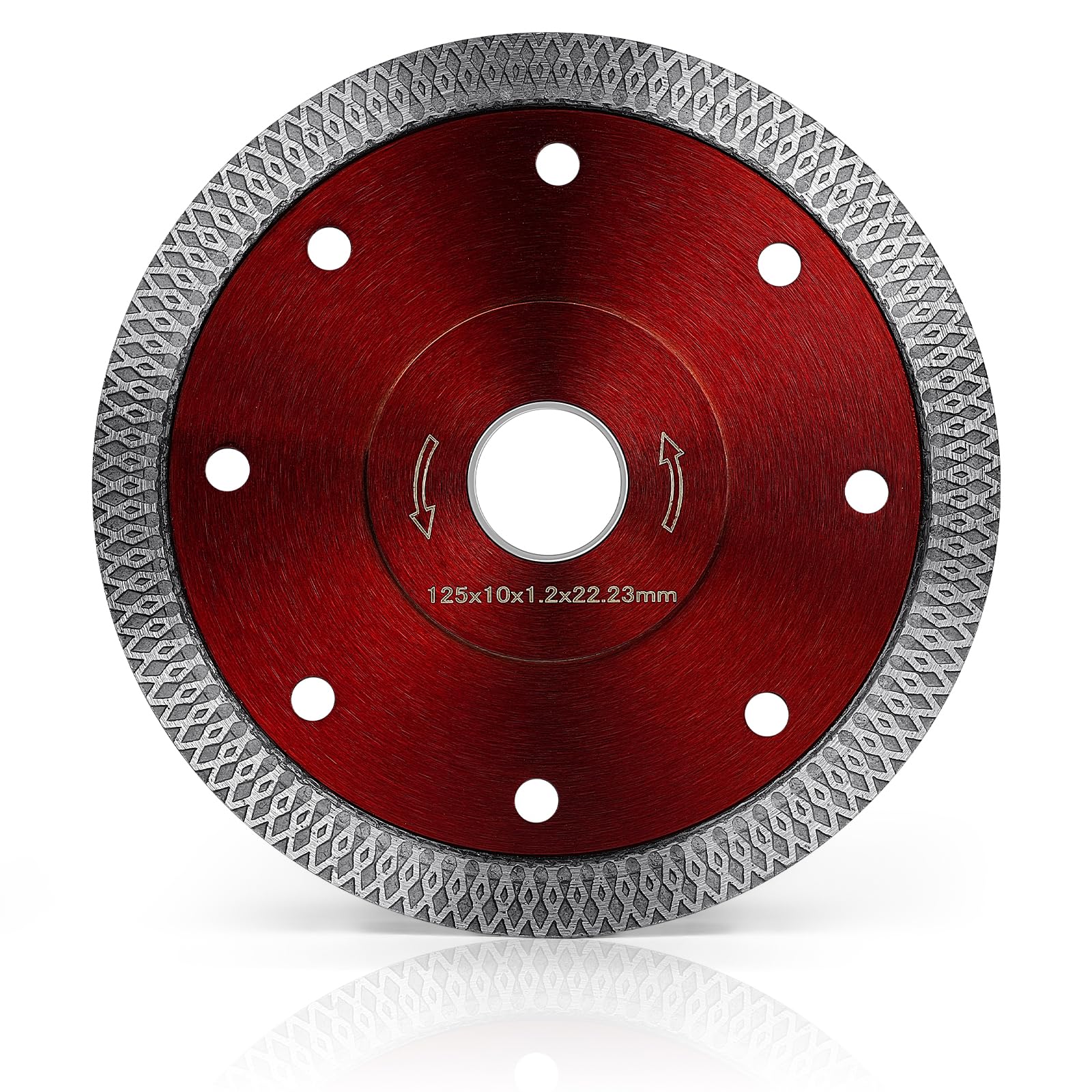 flintronic 125mm Diamond Cutting Discs for Angle Grinder, Super Thin Diamond Saw Blade, Clean Cut on Porcelain, Tiles, Granite, Marble, Stones, Bricks & Ceramics, Wet Cutting, 4.9"