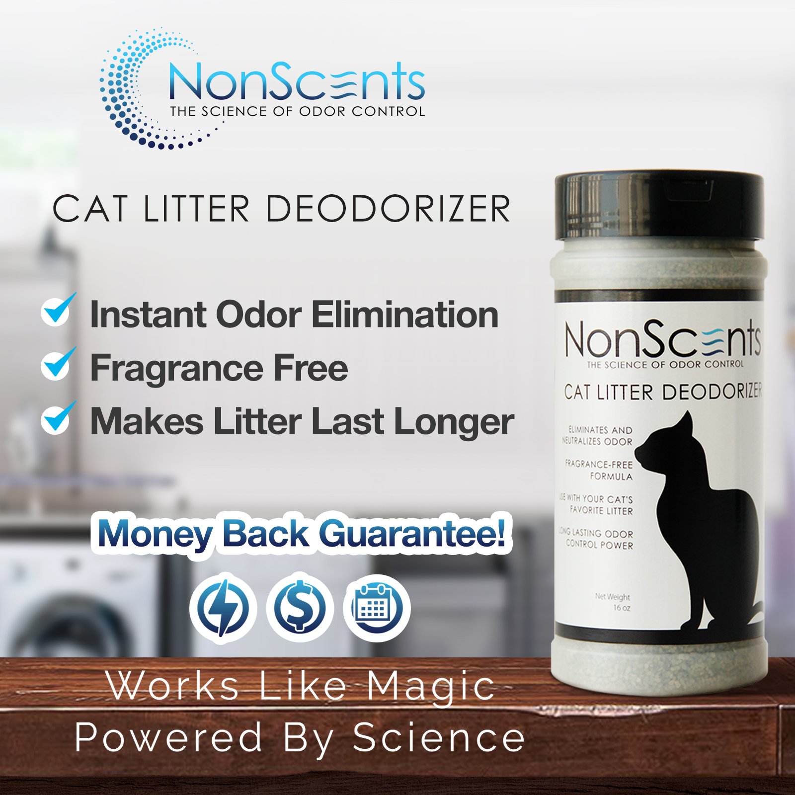 NonScents Odor Control Cat Litter Deodorizer Professional Strength