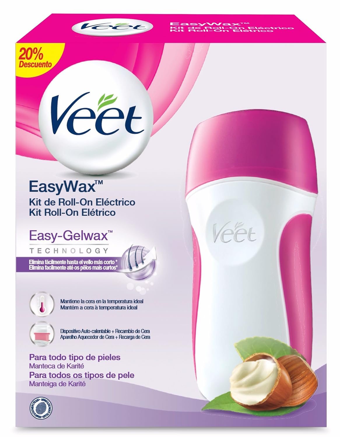 Veet Kit Easywax Roll-On Calentador de Cera - 50 ml: Amazon.es: Amazon Pantry