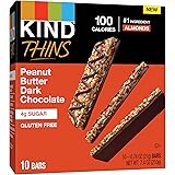 KIND Thins, Peanut Butter Dark Chocolate Bars, Gluten Free, 100 Calorie, 60 Count