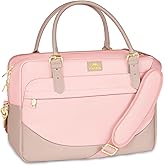 MATEIN 17 Inch Laptop Bag, Large Waterproof Laptop Carrying Case with Adjustable Handle, Cute Pink Briefcase Shoulder Messenger Bag Professional Work Computer Bag for Women Office College Travel, Pink