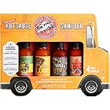 Thoughtfully Gifts, Hot Sauce Sampler: Globetrotter Edition Gift Set, Includes 4 Unique Hot Sauces: Orange, Chipotle, Mango H