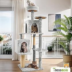 TSCOMON 58.5inch Large Cat Tree Tower Condo for