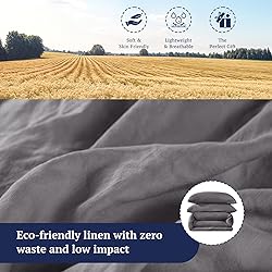 Shilucheng 100% Linen Queen Duvet Cover Set, Luxury