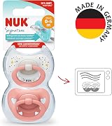 NUK Signature Baby Dummy 0-6 Months Pink Hearts 2 Count with Case view 7
